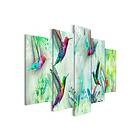 Arkiio Tavla Colourful Hummingbirds Green 5 delar (5 Parts) Wide 100x50 A3-N7831