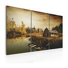 Arkiio Tavla Idyllic Village Triptych 120x80