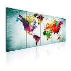 Arkiio Tavla World Map Green Vignette 225x90 A3-N6955-DKX