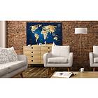Arkiio Tavla World Map The Dark Blue Depths 90x60 A3-N6352-DK