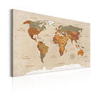 Arkiio Tavla World Map Beige Chic 120x80 A3-N5874-DKX