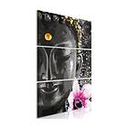Arkiio Tavla Buddha and Flower 3 delar (3 Parts) Vertical 60x90 A3-N7953-DK