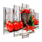 Arkiio Tavla Red Vegetables Wood 5 delar (5 Parts) Wide 200x100 A3-N7825-DKX