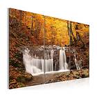 Arkiio Tavla A Waterfall In The Middle Of Fall Trees 120x80