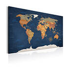 Arkiio Tavla World Map Ink Oceans 90x60 A3-N5872-DK