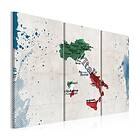 Arkiio Tavla Karta över Italien triptyk 90x60