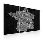 Arkiio Tavla Text Map Of France On The Black background Triptych 60x40