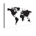 Arkiio Tavla World Map Black & White Elegance 120x80 A3-N6472-DKX