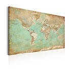 Arkiio Tavla World Map Celadon Journey 90x60 A3-N6470-DK