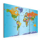 Arkiio Tavla World Map Colourful Note 90x60 A3-N6355-DK