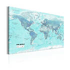 Arkiio Tavla World Map Sky Blue 90x60 A3-N6754