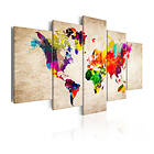 Arkiio Tavla World Map Abstract Fantasy 100x50 A3-N6777
