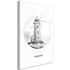 Arkiio Tavla Black and White Lighthouse (1 Part) Vertical 40x60 A3-Dknw1011