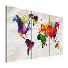 Arkiio Tavla World Map Rainbow Madness II 120x80 A3-N6452-DKX