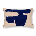 Ferm Living Lay rektangulär kudde 40x60 cm Sand / Bright Blue