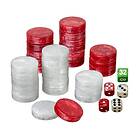 Backgammonpjäser, 40 x 10 mm (red/white)