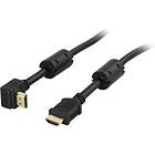 Deltaco HDMI - HDMI High Speed with Ethernet (angled) 1,5m