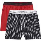 Calvin Klein 2P Holiday Woven Boxers Red/svart polyamid