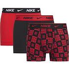 Nike 3P Everyday Cotton Stretch Trunks Röd/svart bomull Herr