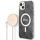 Guess Zestaw GUBPP14SH4EACSK Case+ Charger iPhone 14 6.1 czarny/black hard case 