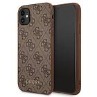 Guess GUHCN61G4GFBR iPhone 11 6,1 brązowy/brown hard case 4G Metal Gold Logo