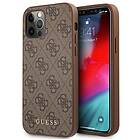 Guess GUHCP12MG4GFBR iPhone 12 / 12 Pro 6,1 brązowy/brown hard case 4G Metal Gold Logo