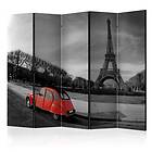 Arkiio Rumsavdelare Eiffel Tower And Red Car II 225x172 cm A3-PARAVENTtc2060