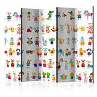 Arkiio Rumsavdelare Cartoon Pets II 225x172 cm A3-PARAVENT1147