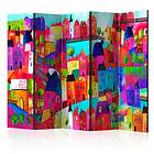 Arkiio Rumsavdelare Rainbow-hued Town II 225x172 cm A3-PARAVENTtc0576