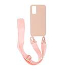 Silikonskal med Rem/Halsband Galaxy S20 Rosa