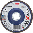 Bosch Best for Metal Lamellslipskiva with X-LOCK, rak 115 mm K80