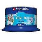 Verbatim CD-R 700MB 52x 50-pakning Spindel Wide Inkjet Professional