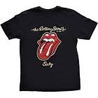 Rolling Stones: Unisex T-Shirt/Sixty Plastered Tongue (Suede Applique)