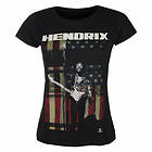 Jimi Hendrix: Ladies T-Shirt/Peace Flag