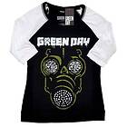 Green Day: Ladies Raglan T-Shirt/Green Mask