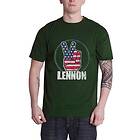 John Lennon: Unisex T-Shirt/Peace Fingers US Flag