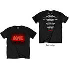 AC/DC: Unisex T-Shirt/Dark Stage/Trk list (Bk Print)