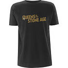 Queens Of The Stone Age: Unisex T-Shirt/Metallic Text Logo