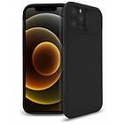 Back "Matte Silicone Case Camera Protect iPhone 12 Mini" Black