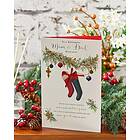 DAD Wonderful Mum And Wreath Design Nice Verse Christmas Card