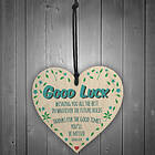 Ocean RED Red Good Luck You'll Be Missed Wooden Hanging Heart Work Colleague Leaving Gift Sign