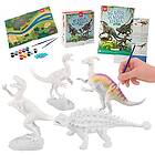 Nene Toys Kit de Peinture Dinosaures pour Enfants de 3 à 7 Ans [Les Seigneurs de l’Europe] – Jeu pour Peindre d’Art avec 4 Dinosaures, 10 Pe