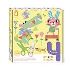 Janod My Arts & Crafts J07743 Decoupage and Collage Kit 4 Paintings Children's Creative Leisure Kit Learning Fine Motor Skills and Concentra