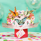 Nature Pop Up Butterflies Beautiful Birthday Card -- Stunning 3D Second Design