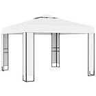Be Basic Paviljong med dobbelt tak 3x3 m hvit Krem