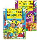 Coloring Book 2 X CHILDRENS KIDS COLOUR BY NUMBERS COLOURING BOOK BOYS GIRLS 60 PAGES