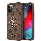 Guess iPhone 12/iPhone 12 Pro Metal Logo Brun 4G