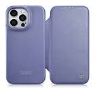 iCarer CE Premium Leather Folio Case for Läder iPhone Ljuslila 14 Pro Flip Magnetic MagSafe Light Purple (WMI14220714-LP)