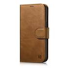 iCarer oil Wax wallet Case 2in1 2 in1 Brun iPhone 14 Pro flip leather cover Anti-RFID brown (WMI14220722-TN) IN1