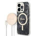 Guess GUBPP14XHMEACSK Charger iPhone 14 Pro Max case Marble MagSafe